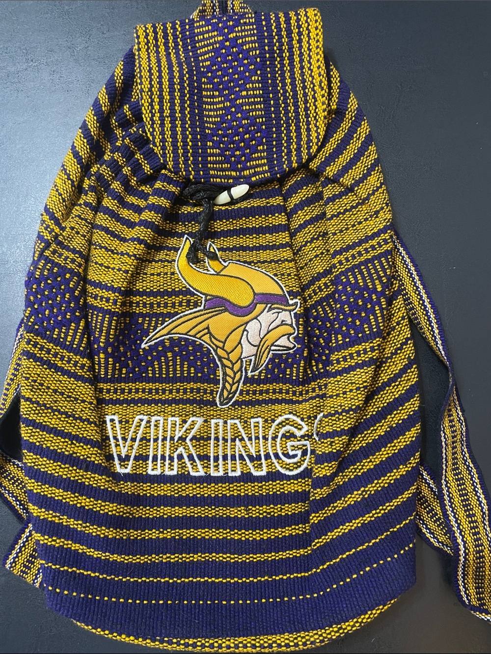 Minnesota Vikings Knit  Backpack - Purple & Gold NWOT